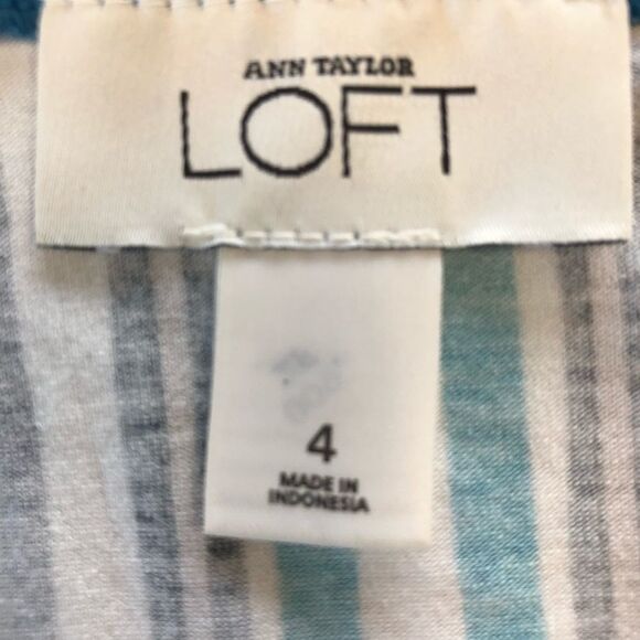 Ann Taylor Loft Black White Green Print Skirt Size 4 - Picture 7 of 8